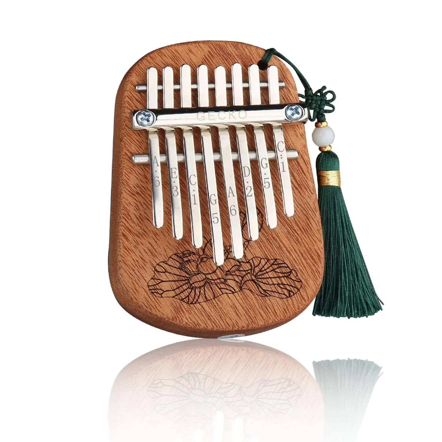 Gecko Mini Kalimba Thumb Piano Portable Flat Board Kalimba 8 Keys, 8 Keys