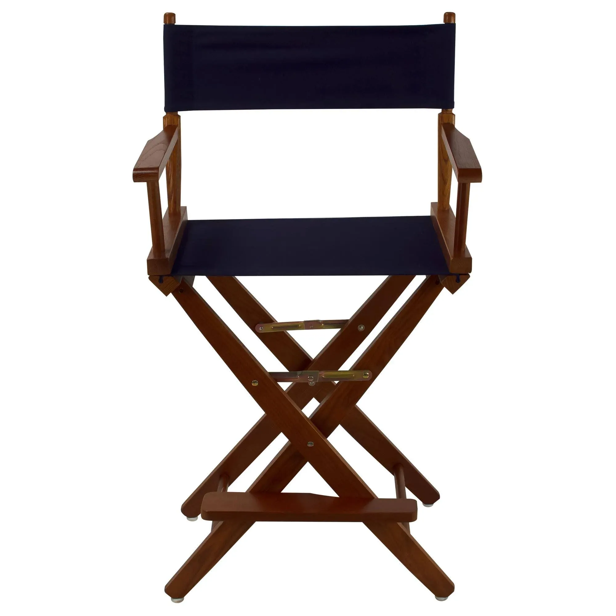 American Trails Extra-Wide Premium 24" Director\'s Chair Mission Oak Frame with Navy Canvas, Counter Height