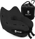 SNUGL Neck Travel Pillow - Memory Foam Airplane Pillow - Flight Pillow | Neck Support Travel Pillow with Carry Bag & Clip | Neck Pillows for Sleeping