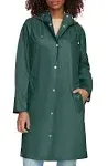 Levi's Women's Long Hooded Rain Coat - Darkest Spruce - Size L