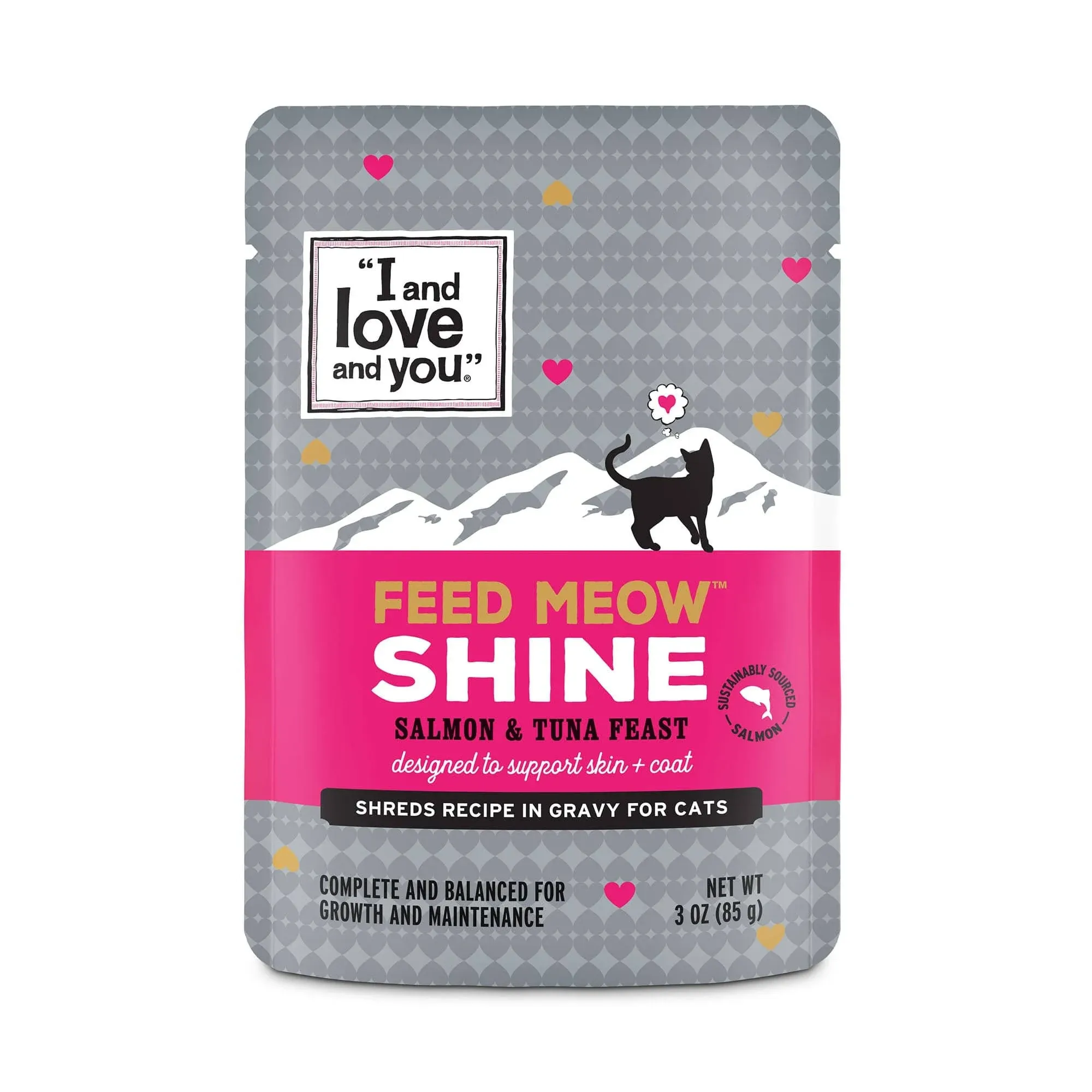 I and love and you Feed Meow Shine, Salmon & Tuna Feast 12 pouches (3 oz each)