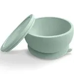 Abiie - Octopod Silicone Baby Suction Bowl - Lid Sage Green