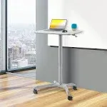 Seville Classics AirLift XL Sit-Stand Mobile Desk - White