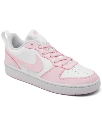 Kids' Nike Court Borough Low Recraft Shoes Big 5.5 White/Pink Foam