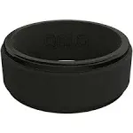 QALO Men's Metallic Polished Step Edge Silicone Ring