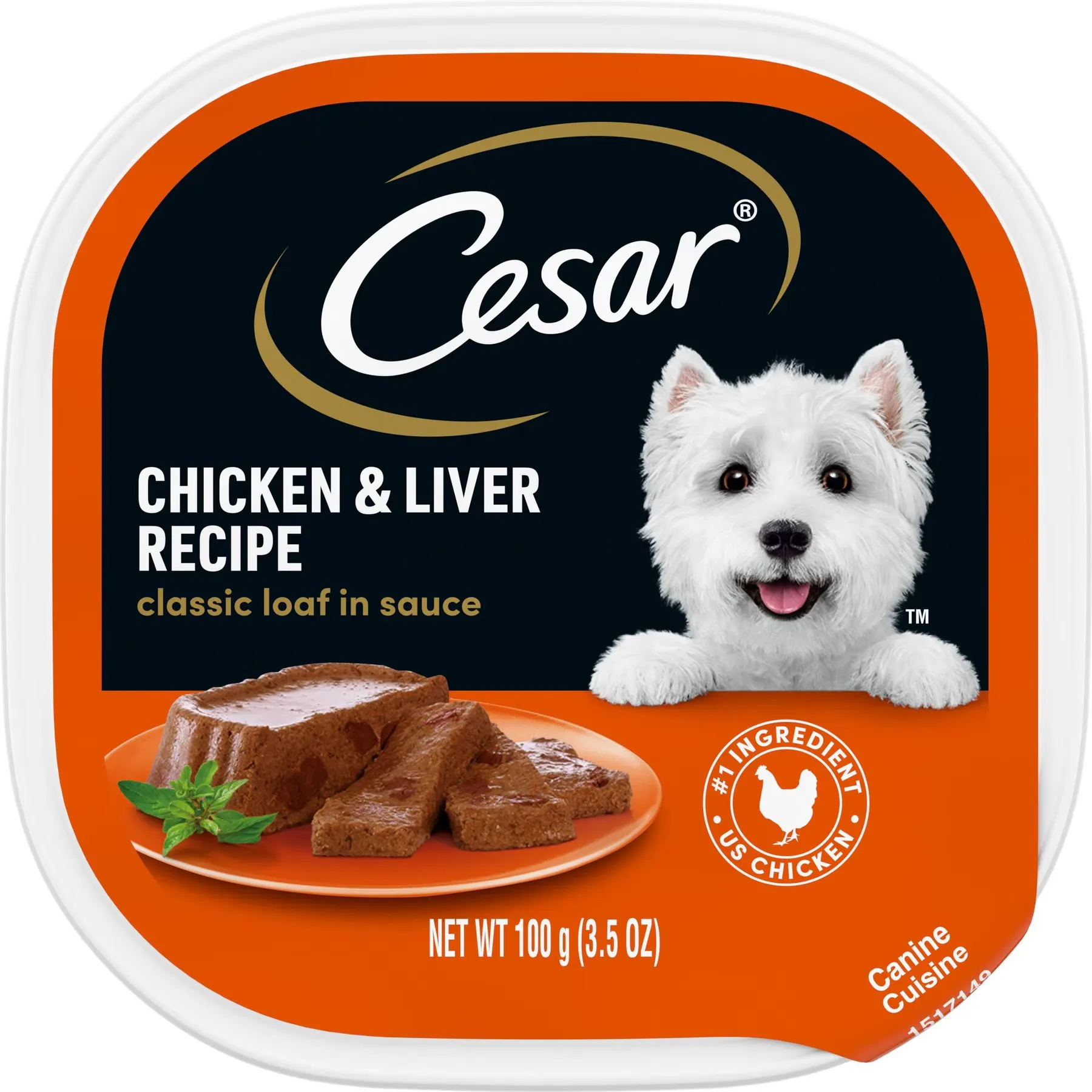 Cesar Canine Cuisine Dog Food, Chicken and Liver in Juices - 3.5 oz can