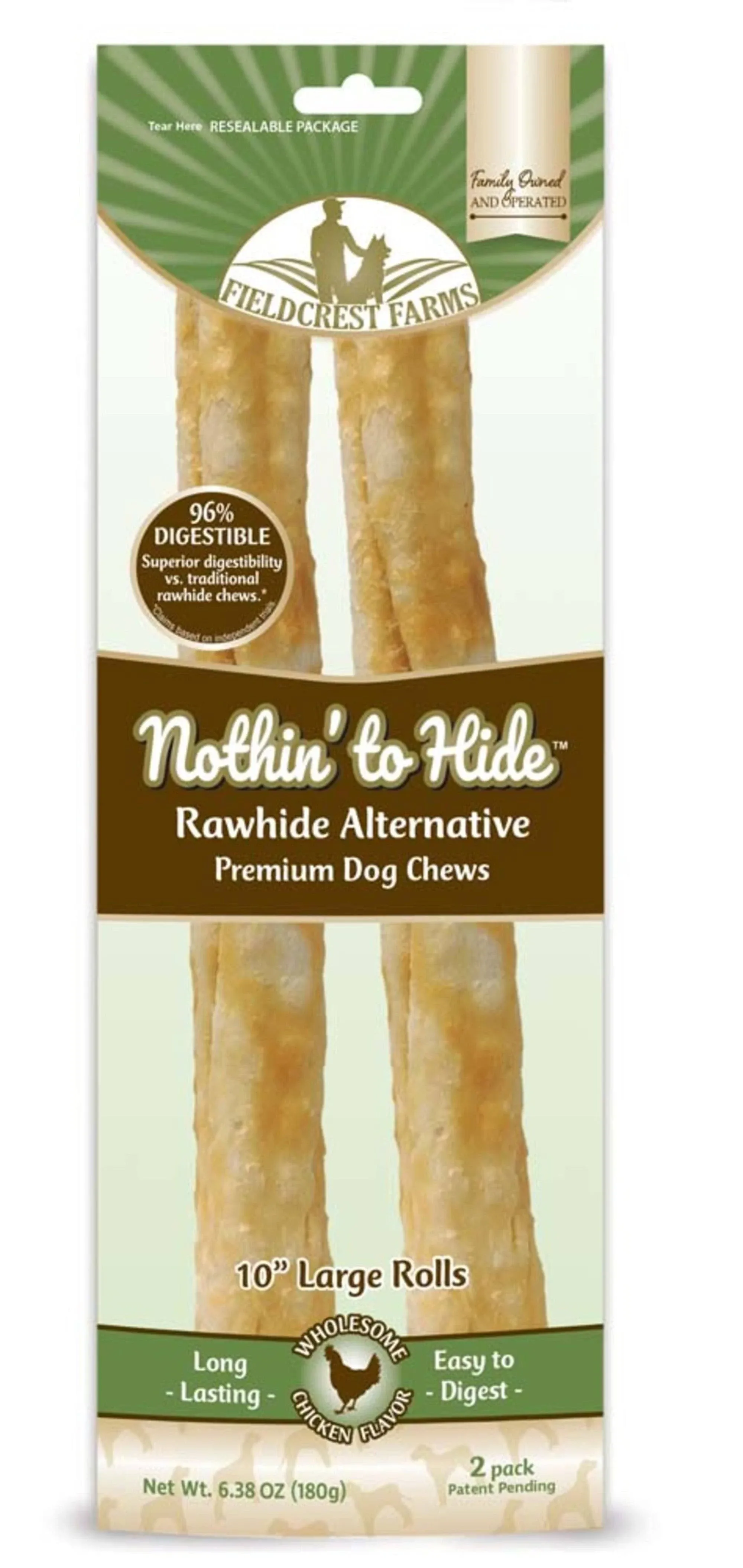 Fieldcrest Farms Nothin' to Hide Dog Chews, Premium, Chicken Flavor, Large Rolls ...