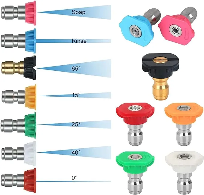 CHDUYUHMAOY 7 Pack Pressure Washer Spray Nozzle Tips Multiple Degrees, 14Inch Qu