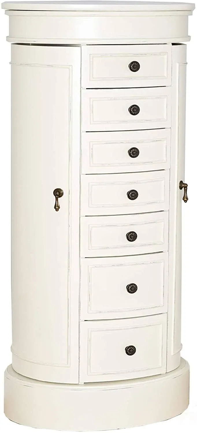 Bailey Ivory Jewelry Armoire 13.75 in. x 18 in. x 41 in.