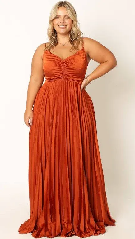 Petal and Pup Naira Pleated Maxi Dress - Sunset Orange 8