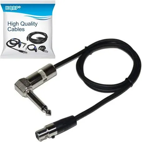 HQRP 4-Pin Mini Connector (TA4F) to Right-Angle 1/4-Inch Connector Instrument Cable Compatible with Shure WA304 Replacement