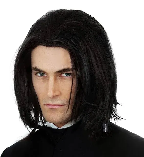 ALLAURA Assassin Wick Wig Hitman Wig Black Keanu Wig 90s Mens Costume | Hitman Black Wig Vincent Vega Wig Hairstyle Can Tie into Ponytail | Farquaad Wig Fit for Vincent Vega Costume | Vampire Wig Men