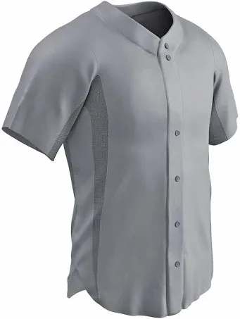 Champro Reliever Full Button Youth Baseball Jersey, White