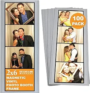 100 Magnetic Photo Booth Frames for 2" x 6" Photo Strips