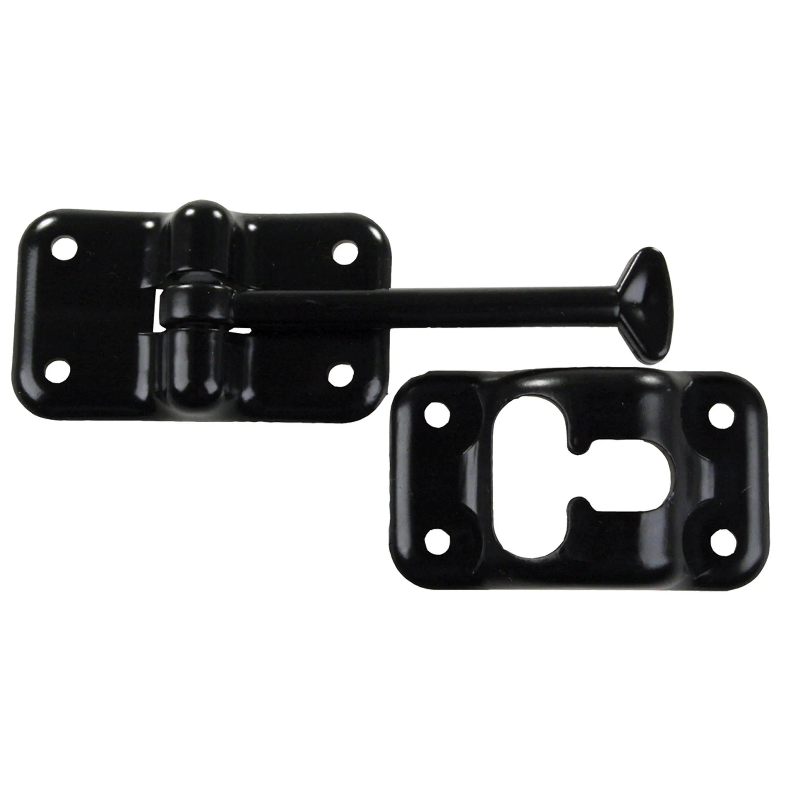 JR Products 10324 Plastic T-Style Door Holder - Black, 3-1/2&quot;