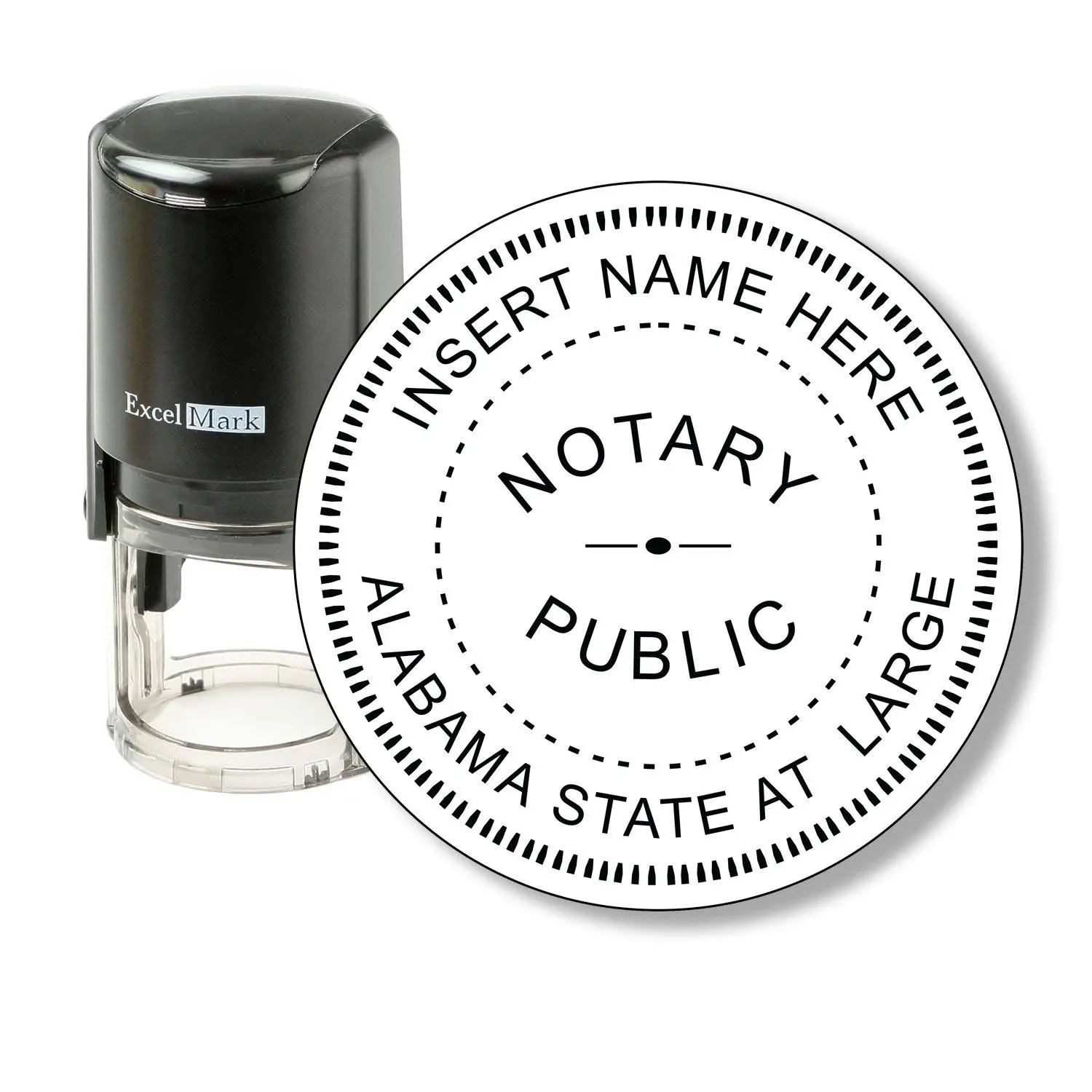 ExcelMark A-43 Self-Inking Round Rubber Notary Stamp - State of Alabama