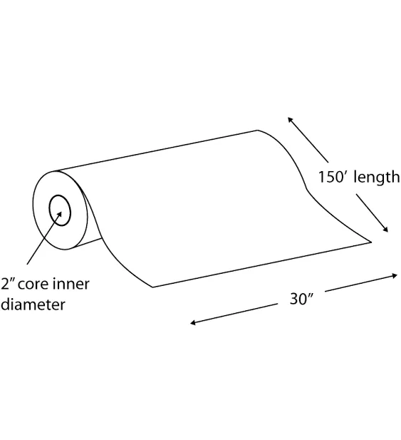 30" x 150' 20#Inkjet Bond Wide Format/CAD Roll, 2" Core, 4 Rolls