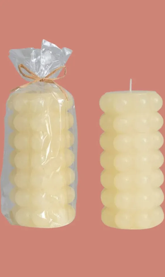 Unscented Hobnail Pillar Candles, 3x6