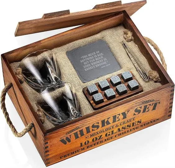 Whiskey Stones Crate Gift Set