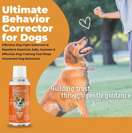 PSSSTTT!! Spray for Dogs 3.5 FL OZ (99g) - Effective Behavior Training for Dogs, Dog Corrector Fight Deterrent - Safe & Humane, Air Spray for Dogs, Air Horn for Dogs Training