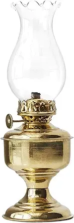 Serene Spaces Living Vintage Glass Oil Lamp, Brass Table Lamp