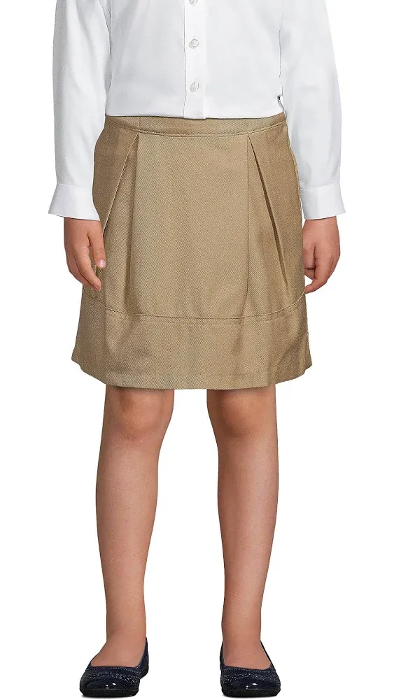 Lands' End School Uniform Girls Solid Pleated Skort Top of Knee