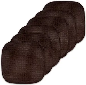 Brown, Honeycomb Memory Foam Square 16 in. x 16 in. Non-Slip Back Chair Cushion ...