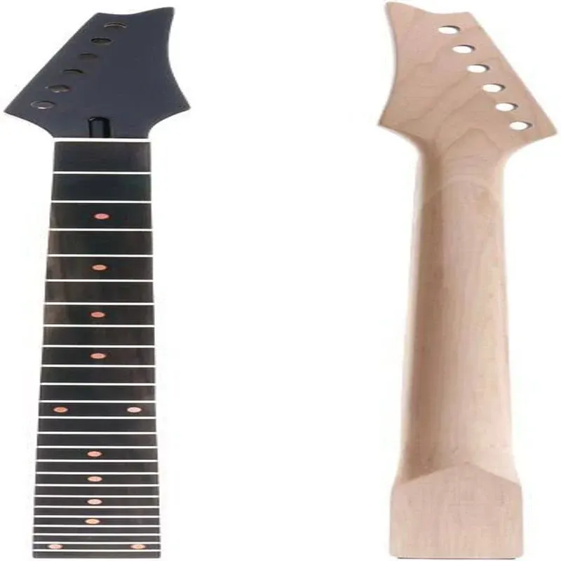 Electric Guitar Neck Maple Head Rosewood Fretboard 24 Fret for IBZ Parts Replacement Black