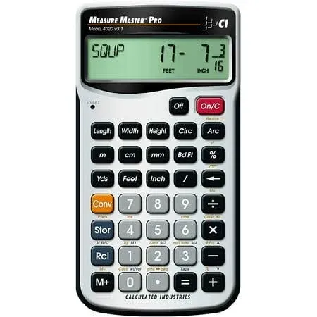 Calculated Industries 4020 Measure Master Pro Feet-Inch-Fraction and Metric Construction Math Calculator (Thrее Расk)