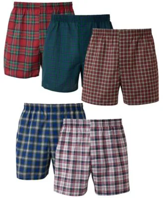 Men's 5-Pk. Ultimate® FreshIQ® Tartan Print Woven Boxers
      
          Men's 5-Pk. Ultimate® FreshIQ® Tartan Print Woven Boxers