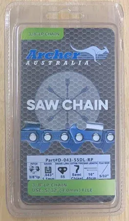 16&#034; Chainsaw Saw RIPPING Chain Stihl 3/8&#034;LP .043 Gauge 55DL 009 010 011 017 019 