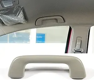 Auto Roof Pull Handle Grab Rail Grey with Hook LH=RH Universal for Toyota for Corolla for Rav4 Yaris Vios OEM:74610-52020 (Front Handrail Without Hook(Beige Gray) 1Pcs)