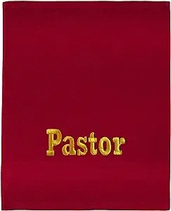  Clergy Towel for Pastors Appreciation Gift () Burgundy/Gold