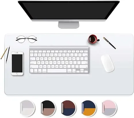 17x48 Multifunctional Desk Pad Clear PVC Plastic Glass Blotter Mat Cover for Office Home for Computer Laptop Keyboard Pads Standing Desk Protector Pad Transparent Wipeable Waterproof with Mouse Pad