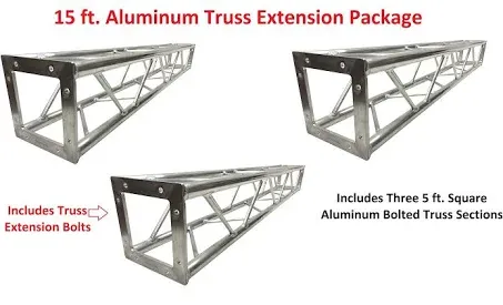 3x 5ft Lighting Square Aluminum Bolted Truss 15' span Stand Universal DJ 5' NEW