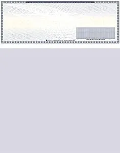 50 Blank Check paper &#034;High Security&#034; - Check on Top - Dark Blue Art Deco