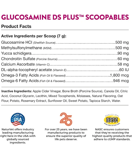 NaturVet Scoopables Glucosamine DS Plus Moderate Joint Care