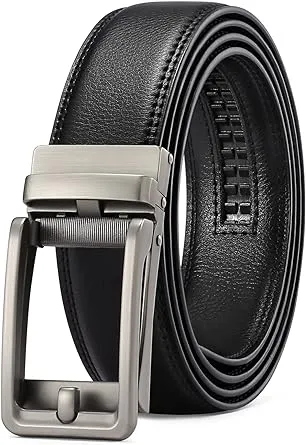 SENDEFN Men&#039;s Leather Dress Casual Belt 1 3/8&#034; Automatic Adjustable Click Buckle