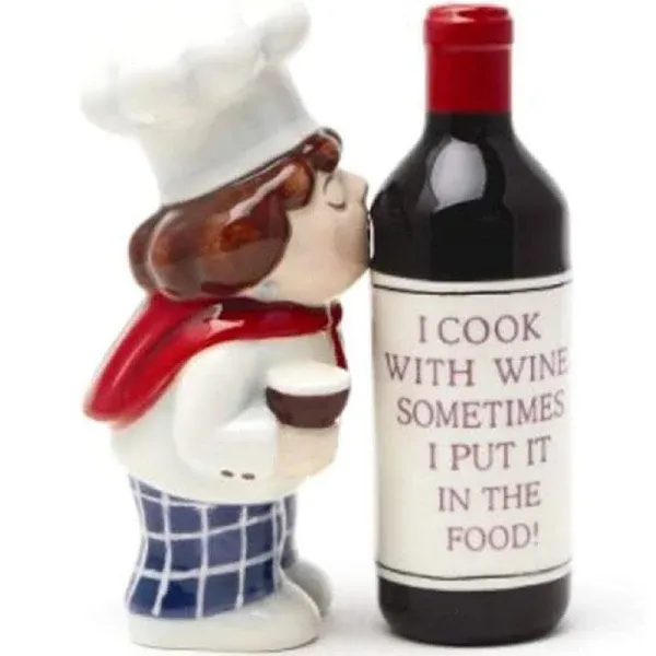 Wine Chef Waiter Magnetic Salt & Pepper Shakers