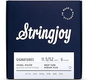 Stringjoy BAL115 Signatures Nickel Wound Guitar Strings, 11.5-52 Drop Tune Medium Plus Gauge, Electric Guitar Strings for Enhanced Tone, Guitar Strings Electric 6 String Set