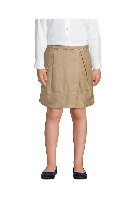 Lands' End School Uniform Girls Solid Pleated Skort Top of Knee