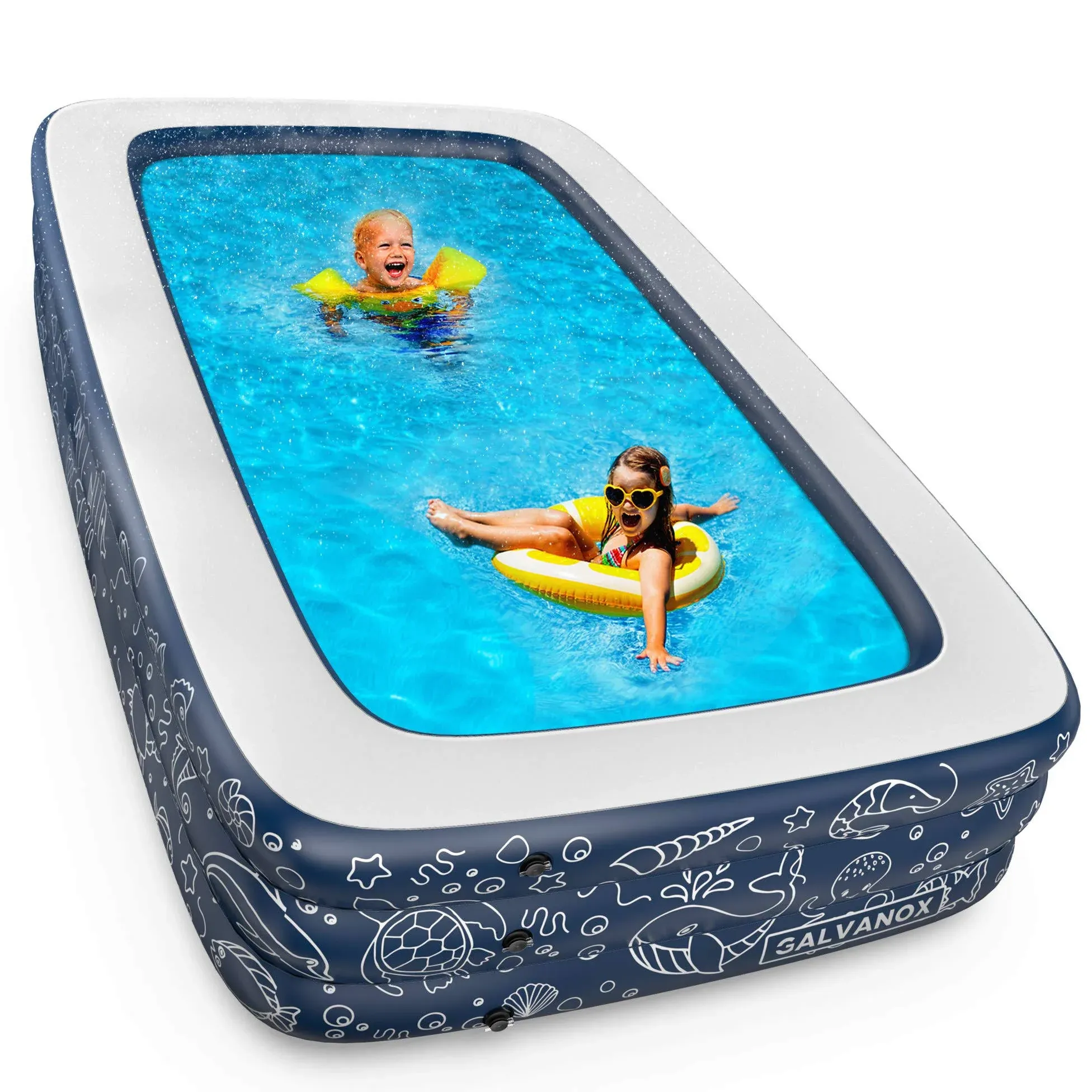 Galvanox Above Ground Pool (10x6Ft) Extra Large Swimming Pool for Family, Kids and Adults (Midnight Blue)