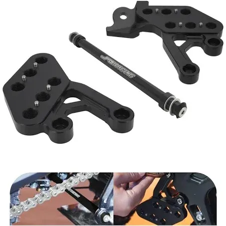 JFG RACING Foot Pegs Bracket Kit for Surron Light Bee,CNC Adjustable Foot Rest Pedal Brackets with Support Brace for Dirt Bike Sur Ron Light Bee S and X/L1E/X160/X260-Black