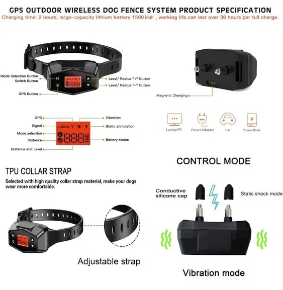 Pawious F800 GPS Outdoor Wireless Dog Fence System - 1000 Yards - BRAND NEW