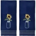 by  Sunflower in Jar Hand Towel (2-Pack), Blue