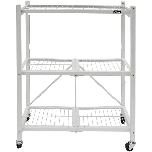 Origami White 3-Tier Rack with Wheels