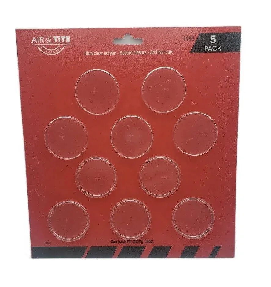 ULTRA PRO Coin Capsules - Air-Tite H38 Direct Fit Holder 5-Pack | 16021 | Ozzie Collectables