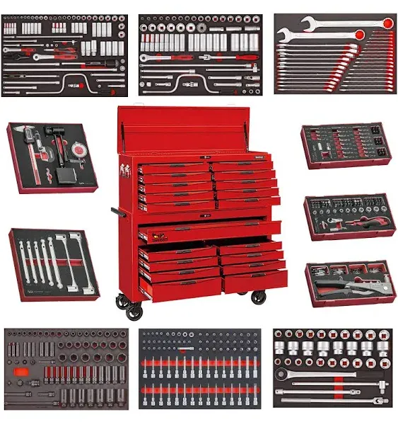 Teng Tools 9 Drawer 53 Inch Wide Mega Bundle Foam Tool Kit - TCW809N