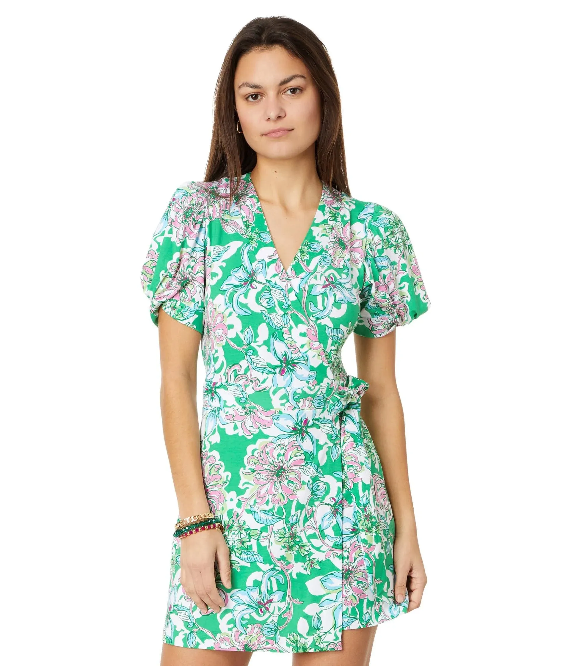 Lilly Pulitzer Sailynn Short-Sleeve Romp S / Spearmint Blossom Views