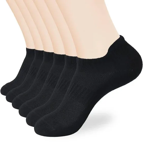 ATBITER 6 Pairs Women's Ankle Running Socks Cushioned Low Cut Tab Athletic Socks